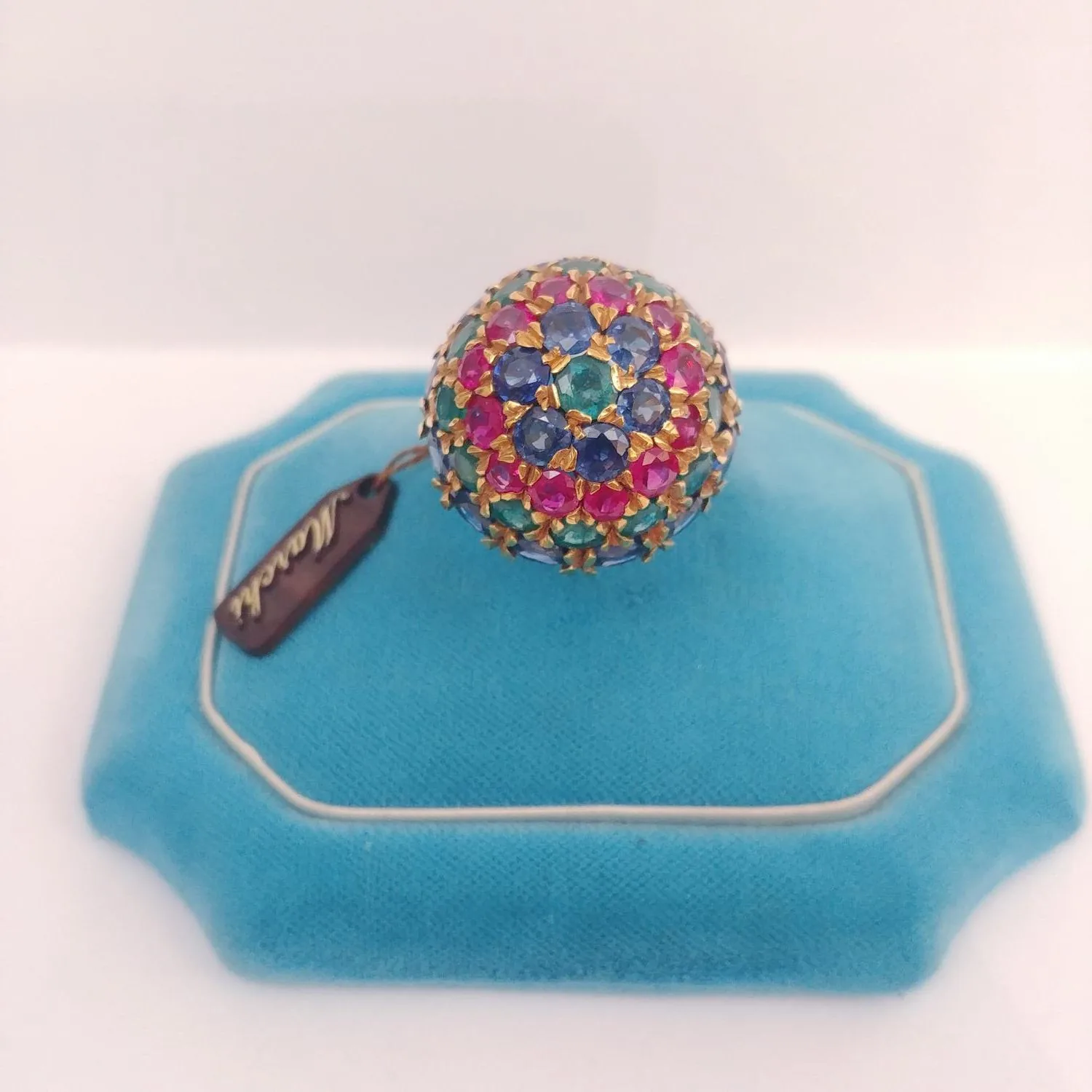 Anello Cupola Pavè Multicolore