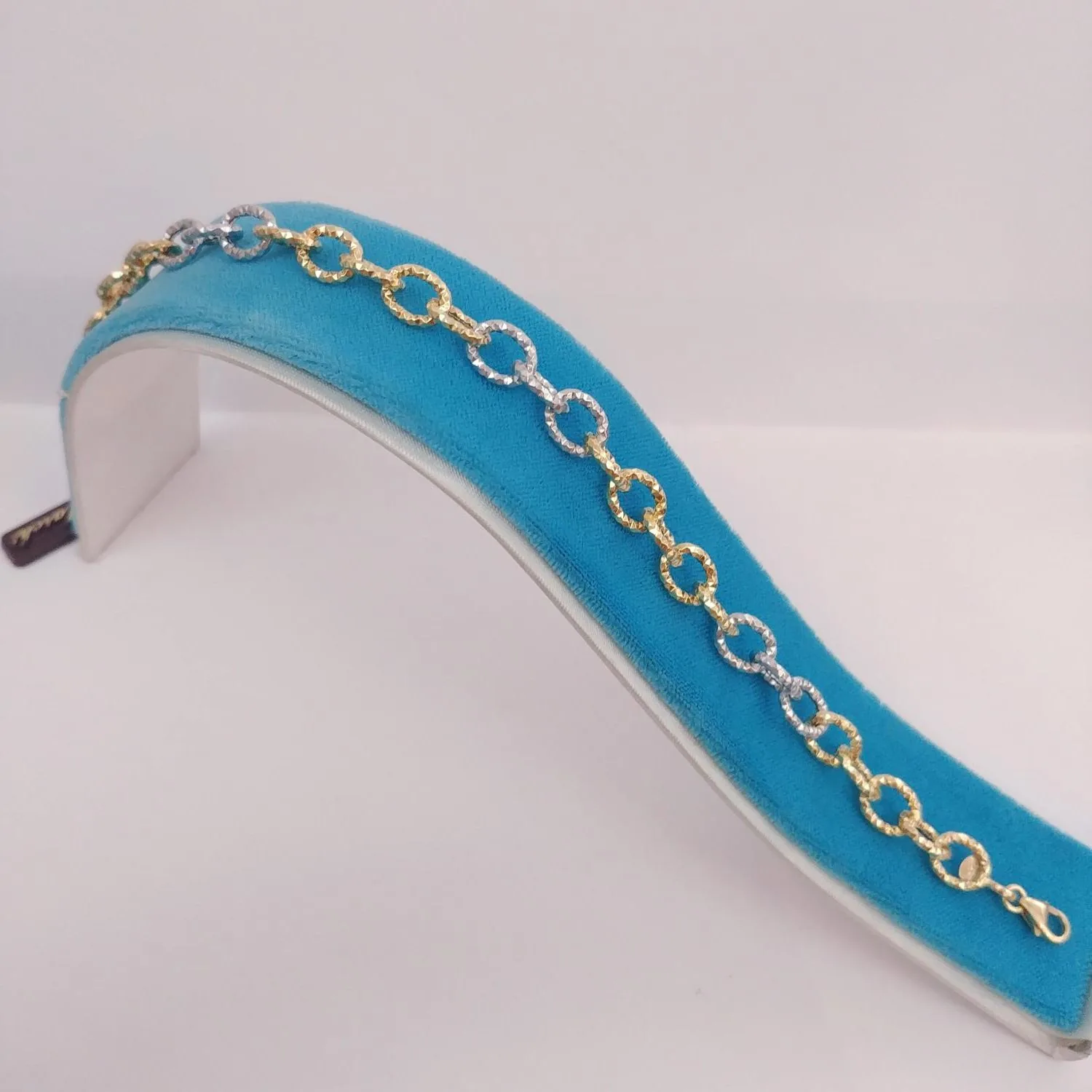 Bracciale Catena Incisa Bicolore