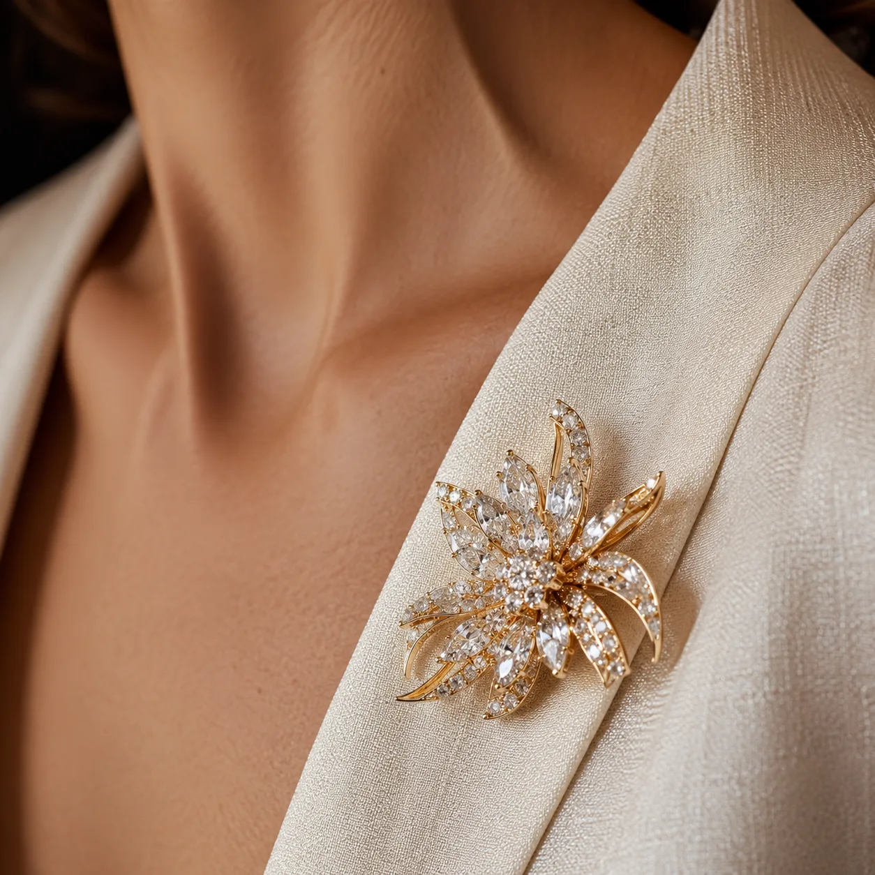 icona spilla oro e diamanti